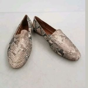 Caslon Snake Skin Print Leather Flats
